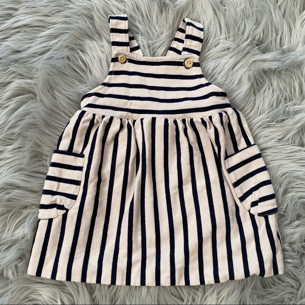 H&M Overall Dress in Dark beige/zebra print 12-18 Months